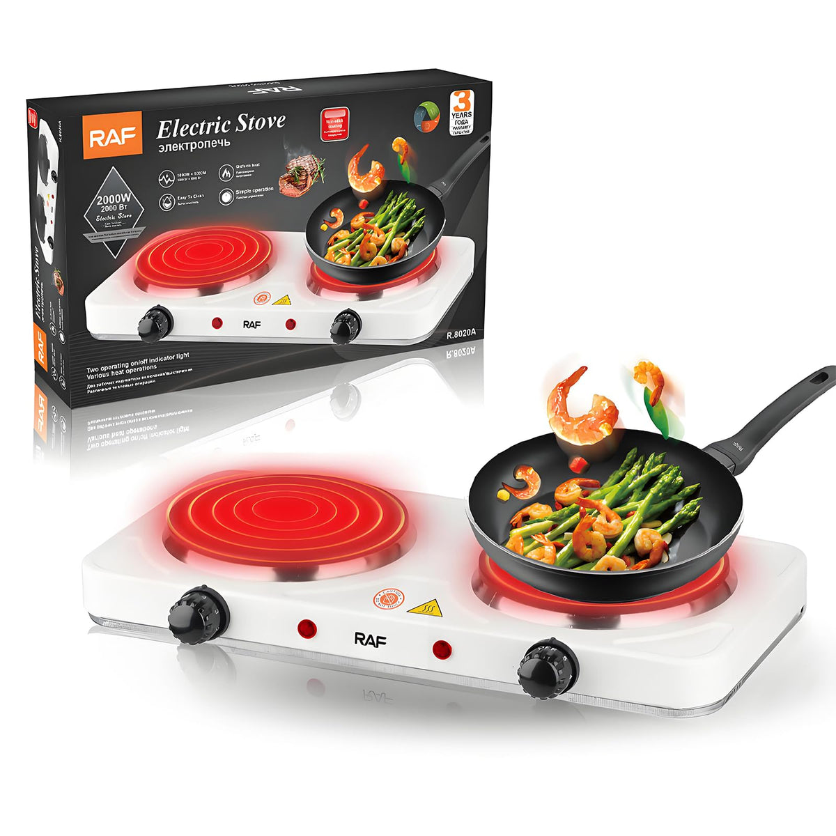 Electric Double Stove Hot Plate 2000W – Portable Dual Burner Cooktop