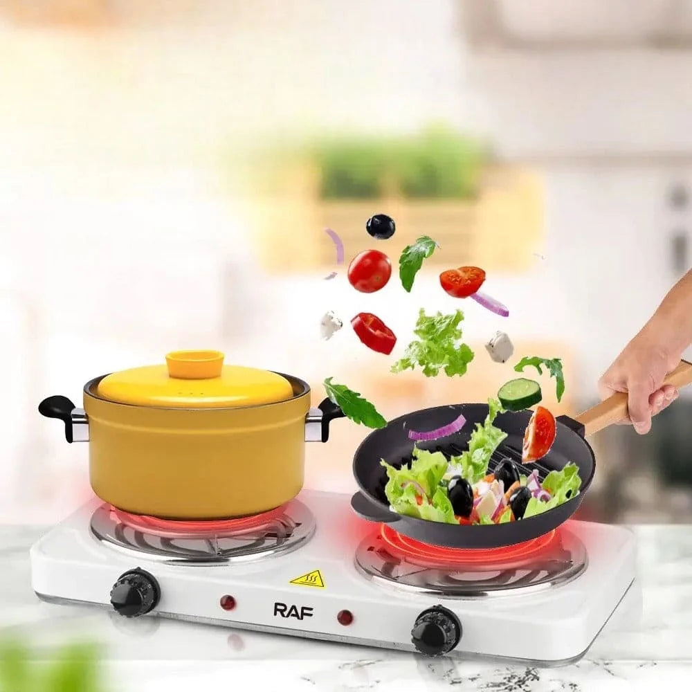 Electric Double Stove Hot Plate 2000W – Portable Dual Burner Cooktop