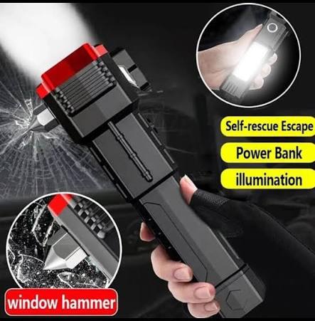 8 in 1 Portable LED Flashlight || Rechargeable LED Torch & Emergency Tool